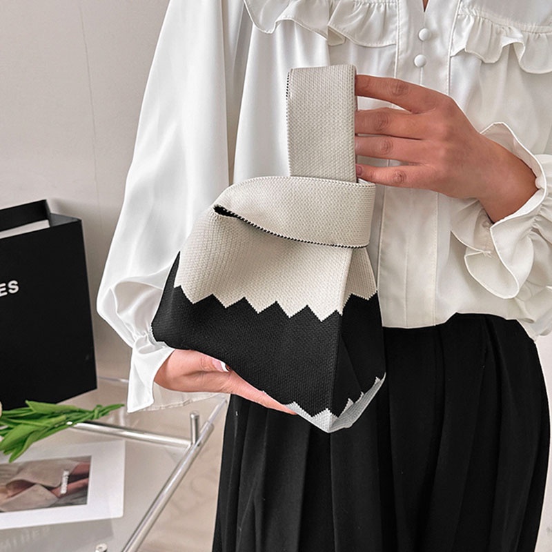 Nallcher Túi Xách Đan Len Phong Cách Nhật Hàn Đơn Giản Cho Nữ