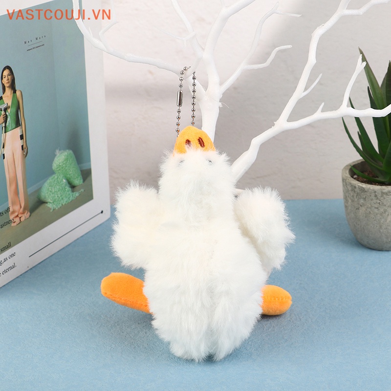 Móc Khóa Hình Ngỗng Nhồi Bông Màu Trắng Đáng Yêu