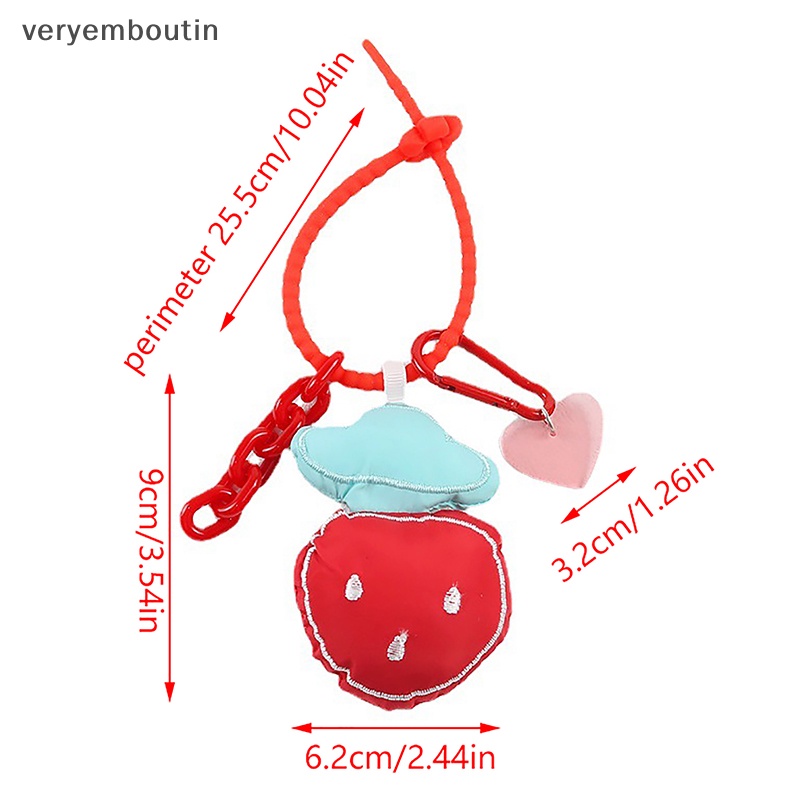 Móc Khóa Hình Trái Dâu Nhiều Màu Dễ Thương