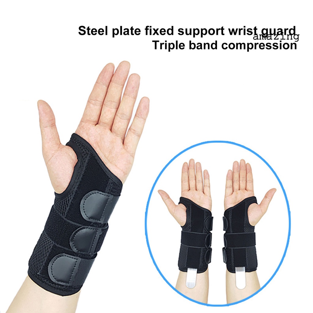 1 Đai Quấn Bảo Vệ Cổ Tay Bằng Thép Chống Bong Gân Khi Chơi Thể Thao