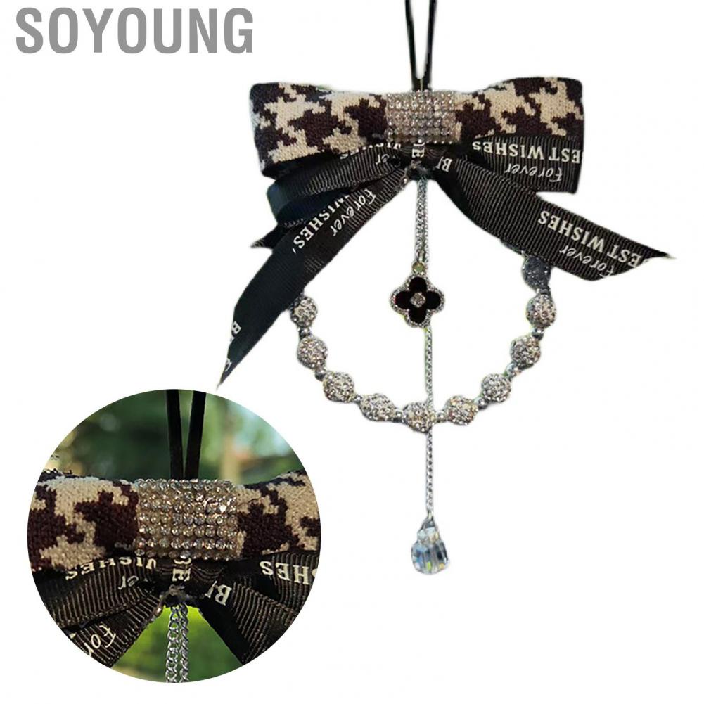 Soyoung Rear View Mirror Ornament  Bowknot Car Rearview Charm Portable Exquisite for Decor