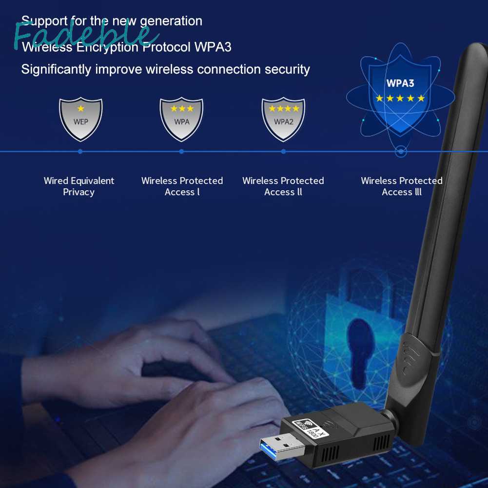 Bộ ChuyểN ĐổI WiFi6 6dBi Băng Tần KéP 5GHz 2.4GHz, Thẻ MạNg WiFi6