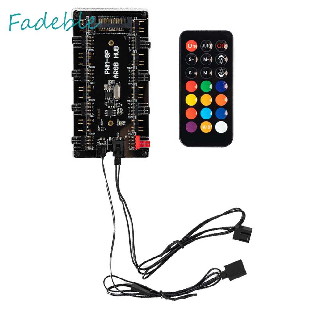 Bộ Chia Nguồn SATA Từ 1 Sang 8 Quạt 12V 4 Pin PWM ARGB