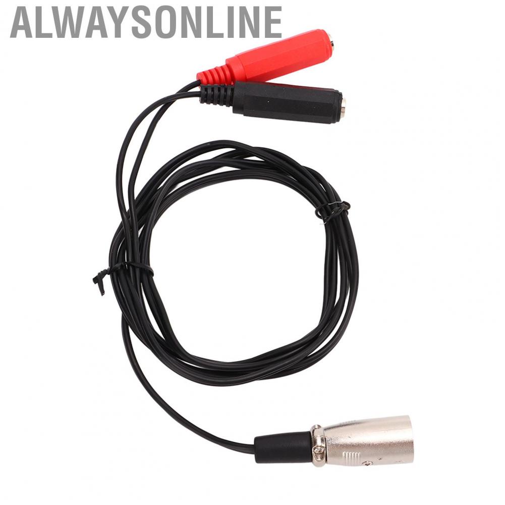 Alwaysonline XLR Male To Dual 6.35mm Female Cable  Stereo Adapter Rubber Sheath for Multimedia