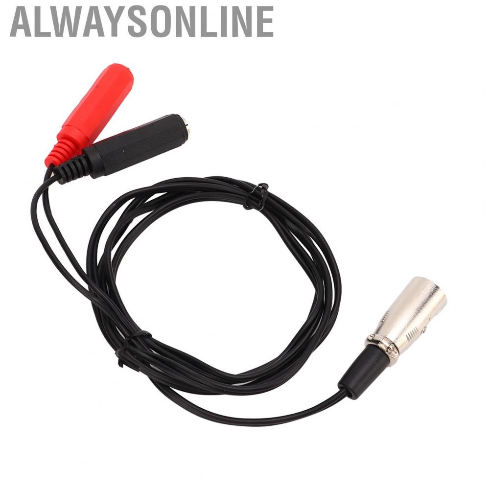 Alwaysonline XLR Male To Dual 6.35mm Female Cable  Stereo Adapter Rubber Sheath for Multimedia