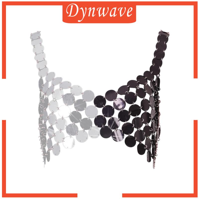 [Dynwave] Áo Crop Top Dây Đính Kim Sa Hóa Trang Bộ Lạc Múa Bụng Cho Nữ Dịp Halloween