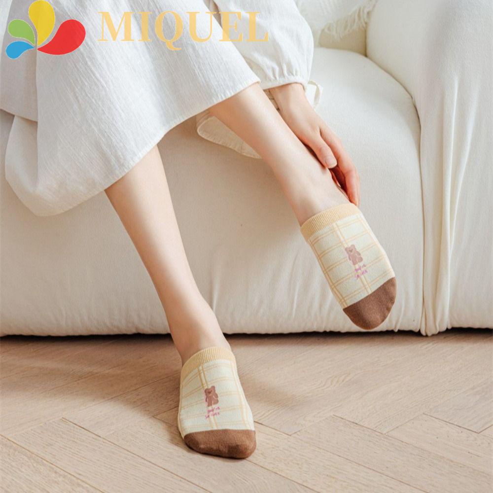Miquel Vớ Cotton Mỏng Họa Tiết Thỏ / Gấu / Cherry Dễ Thương Thời Trang Thường Ngày Cho Nữ