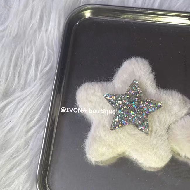 Kẹp Tóc Hình Ngôi Sao Màu Trắng Đen Dễ Thương Y2K