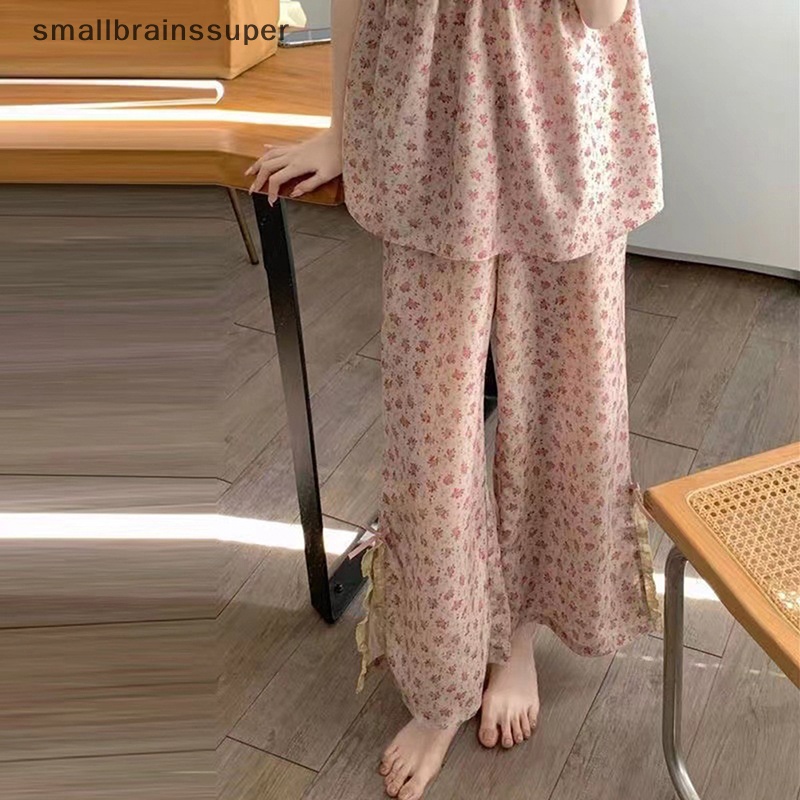 Bộ Đồ Ngủ Cổ Chữ V In Họa Tiết Hoa Quyến Rũ Phong Cách Hàn Quốc Cho Nữ SBS