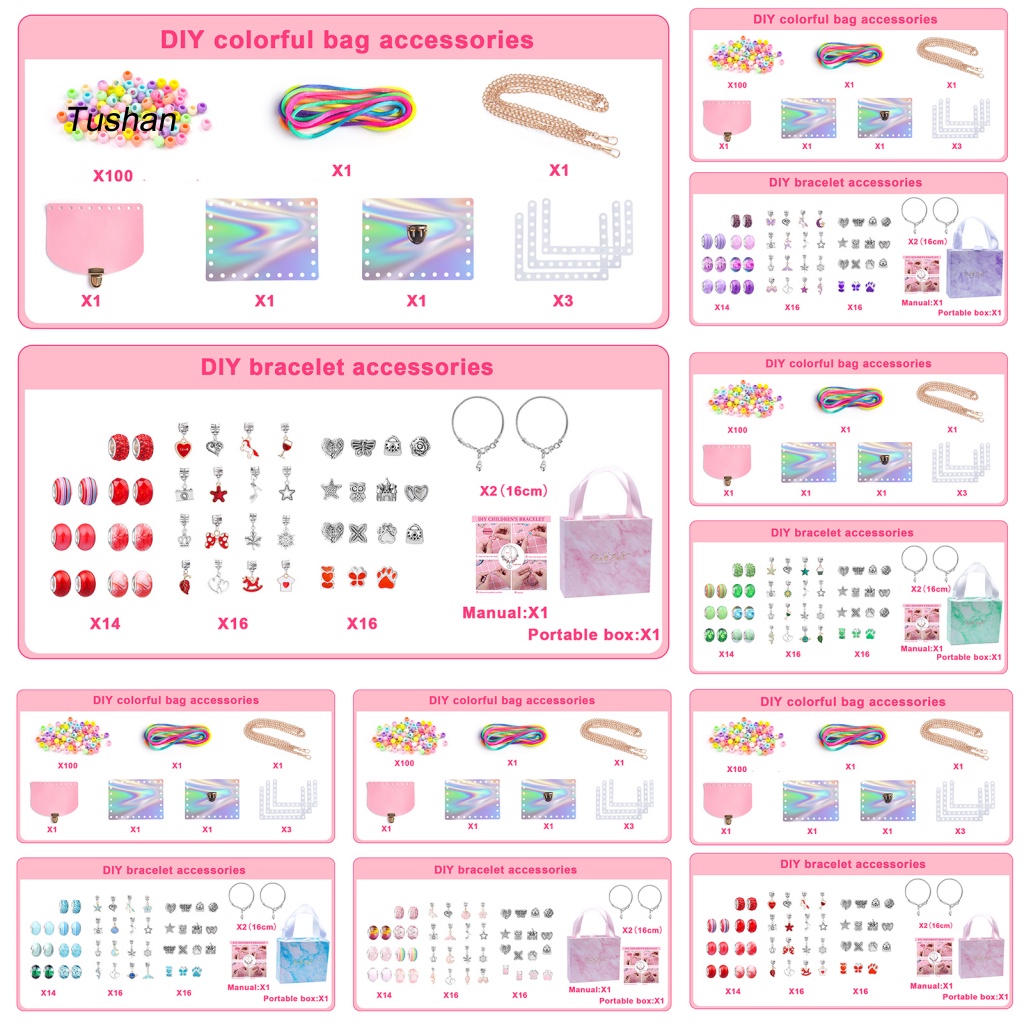 Set 158 Hạt Xỏ Lỗ Nhiều Màu Sắc Dùng Để Làm Đồ Trang Sức Thủ Công