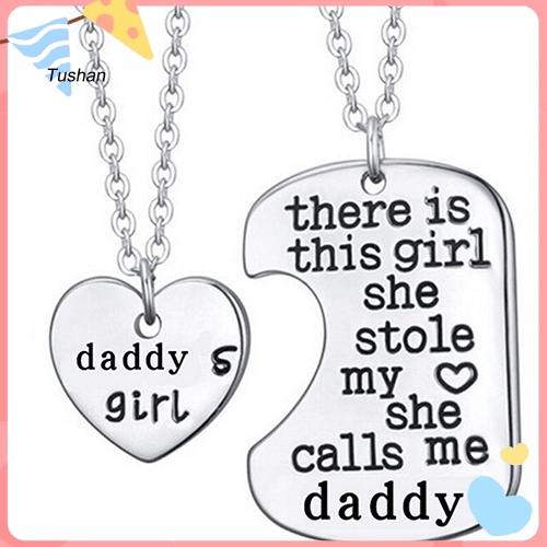 Set 2 Dây Chuyền Mặt Trái Tim Khắc Chữ Thời Trang Ấn Tượng