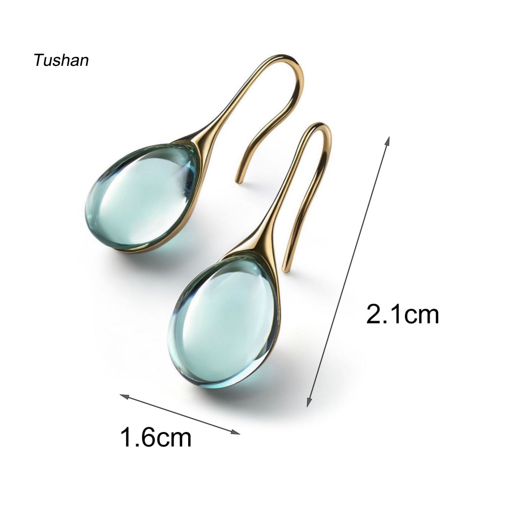 1 Đôi Bông Tai Hình Oval Đính Đá Lâu Trôi Dành Cho Nữ