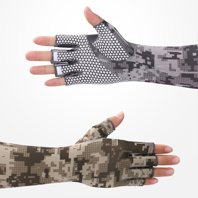 Aokang Găng Tay Chống Nắng Chống Trượt Mau Khô Họa Tiết Rằn Ri Thời Trang Mùa Hè Cho Nam