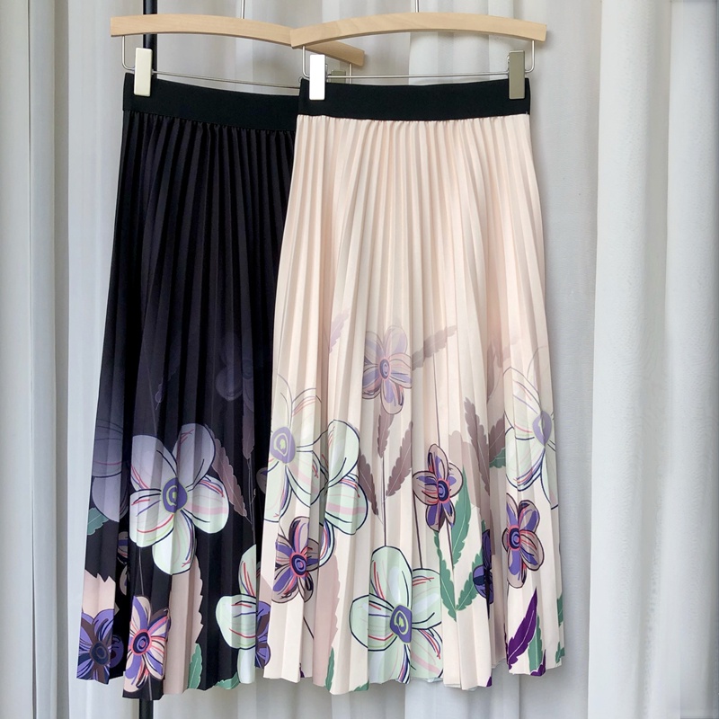 Chân Váy Chữ a Lưng Cao In Họa Tiết Hoa Thời Trang Hàn Quốc Dành Cho Nữ