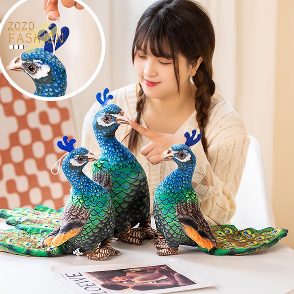 Chim Công Nhồi Bông Đồ Chơi Đàn Hồi Tốt Dành Cho Bé