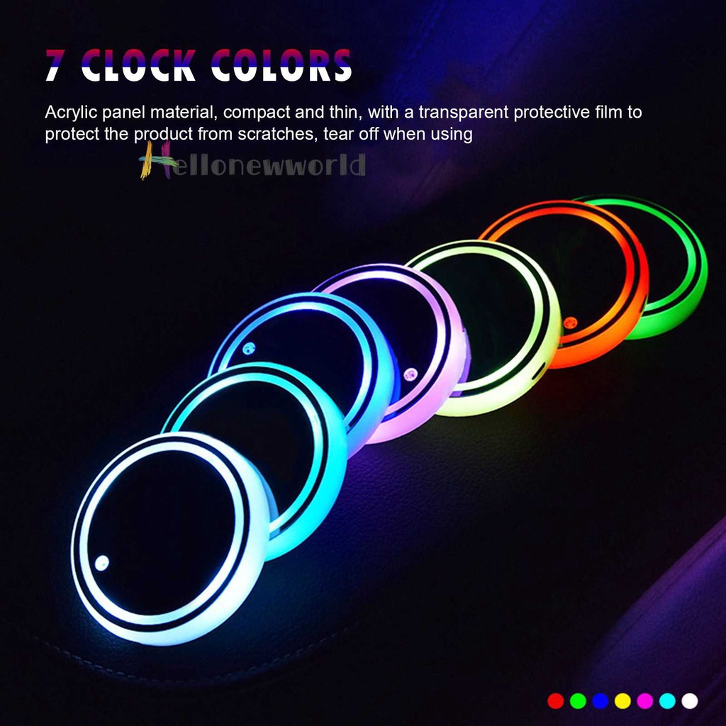 Giá Đỡ Cốc Có Đèn LED 7 Màu Thay Đổi Độc Đáo Tiện Dụng Cho Xe Hơi