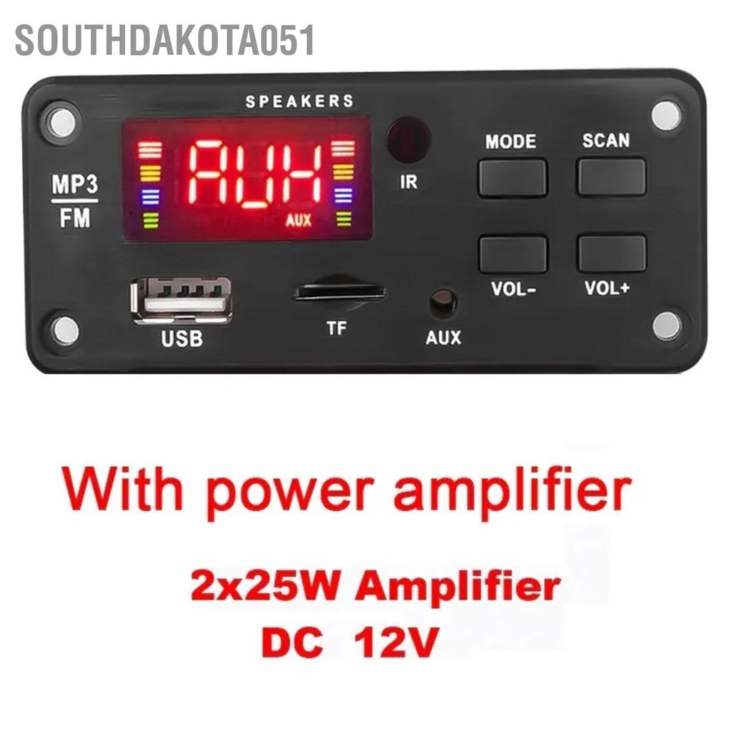 Southdakota051 Mô-đun giải mã MP3 DC 6V‑12V Bluetooth 5.0 Màn hình kỹ thuật số thu âm thanh không dây kép với điều khiển từ xa