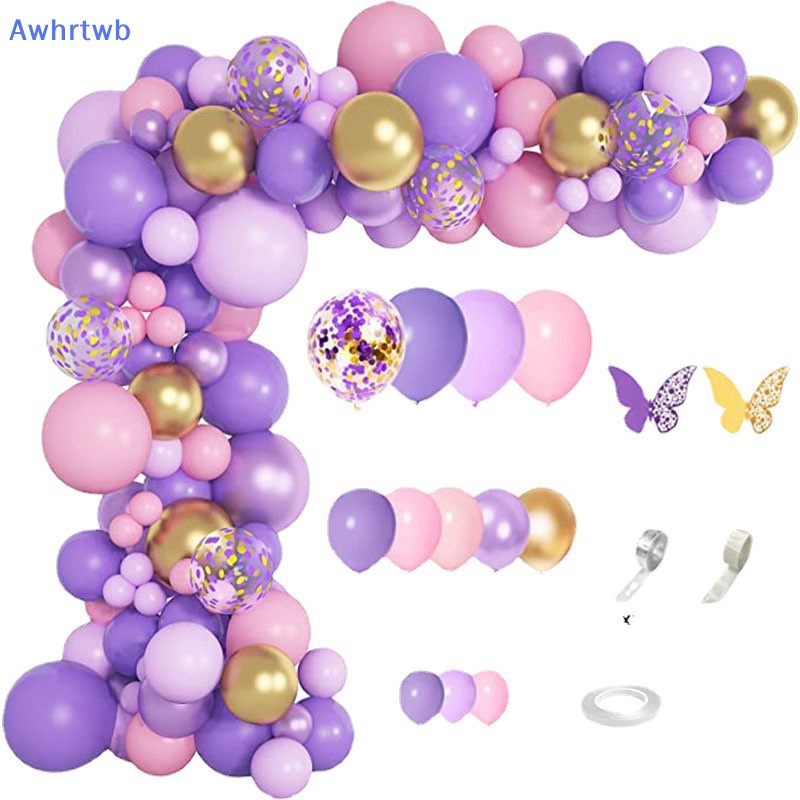 Bộ Bong Bóng Hình Bướm Màu Tím Trang Trí Tiệc Sinh Nhật Cho Bé Mới