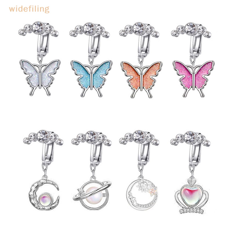 Khuyên Rốn Hình Bướm Bằng Thép Không Gỉ Dát Đá Zircon Đẹp Mắt Cho Nữ