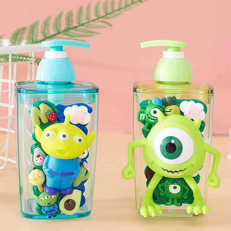 DISNEY Hoạt Hình Chai Đựng Dầu Gội / Sữa Tắm / Mỹ Phẩm Dạng Nhấn Hình Quả Dâu Tây Màu Hồng 420ml