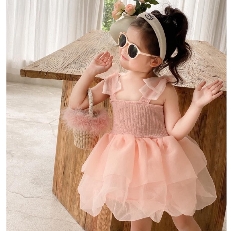 Váy bé gái công chúa 2 dây cao cấp cho bé yêu từ 8-20kg