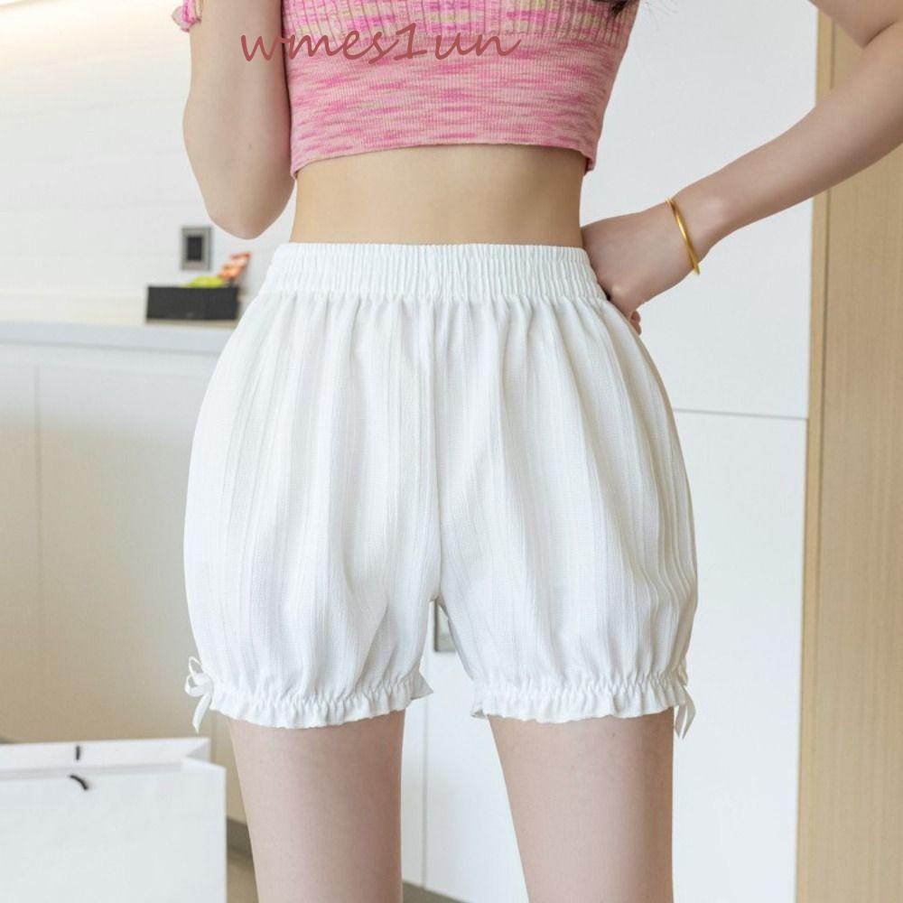 Quần Lót Ngắn Lưng Cao Dáng Rộng Đính Nơ WMES15H Phong Cách Lolita