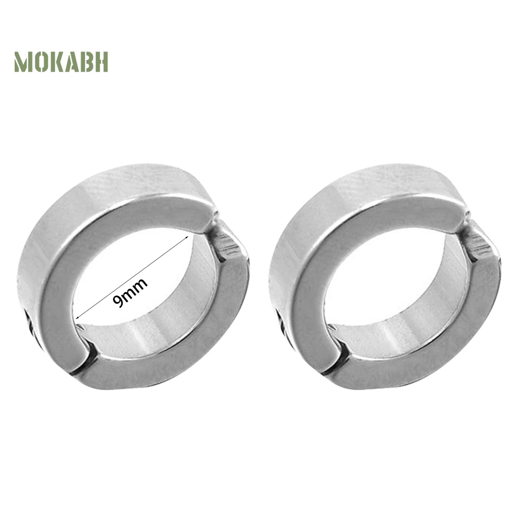 Khuyên Kẹp Vành Tai Tròn Bằng Thép Không Gỉ Chống Gỉ Phong Cách Punk Cá Tính Dành Cho Nam