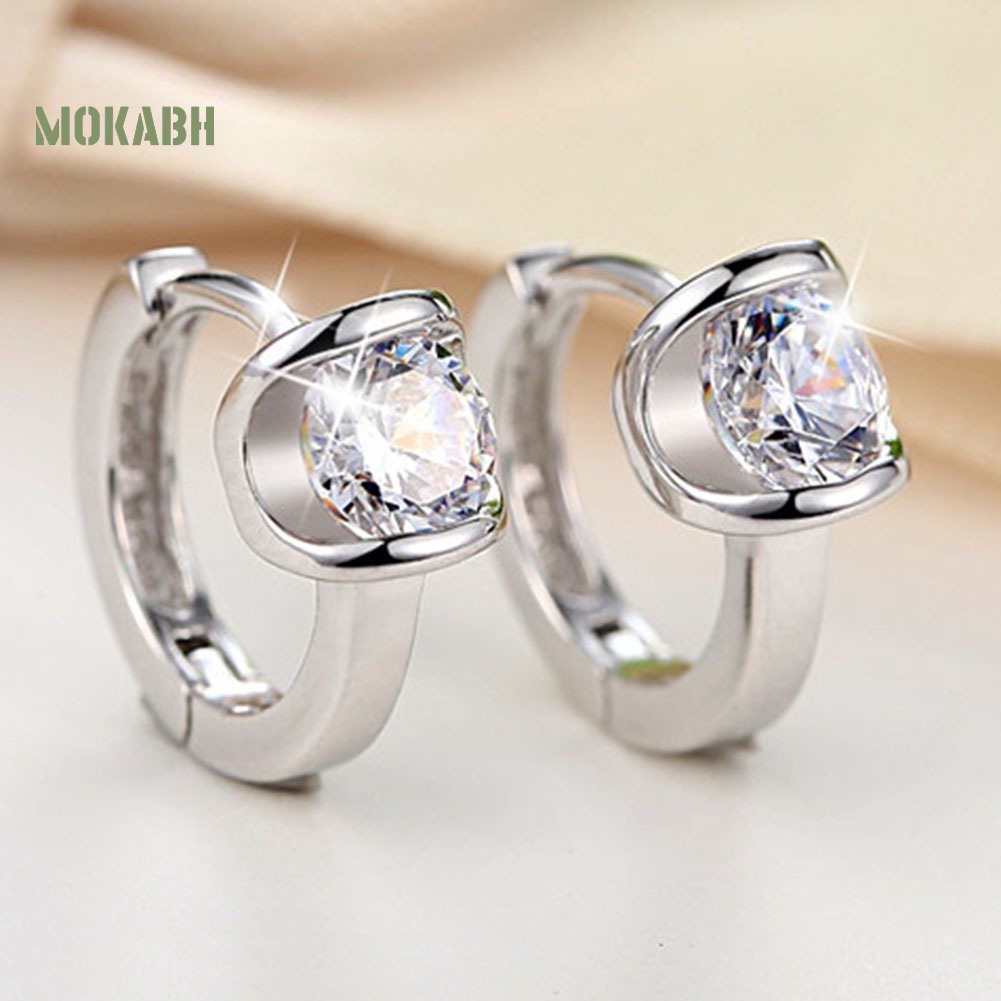 Bông Tai Tròn Đính Đá Thời Trang Dành Cho Nữ