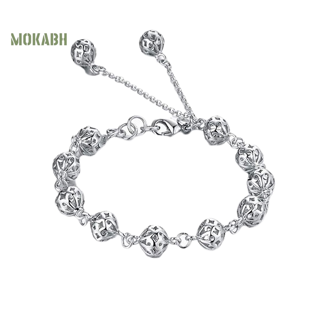 Vòng Tay Mặt Bóng Rỗng Màu Trơn Thời Trang Cho Nữ