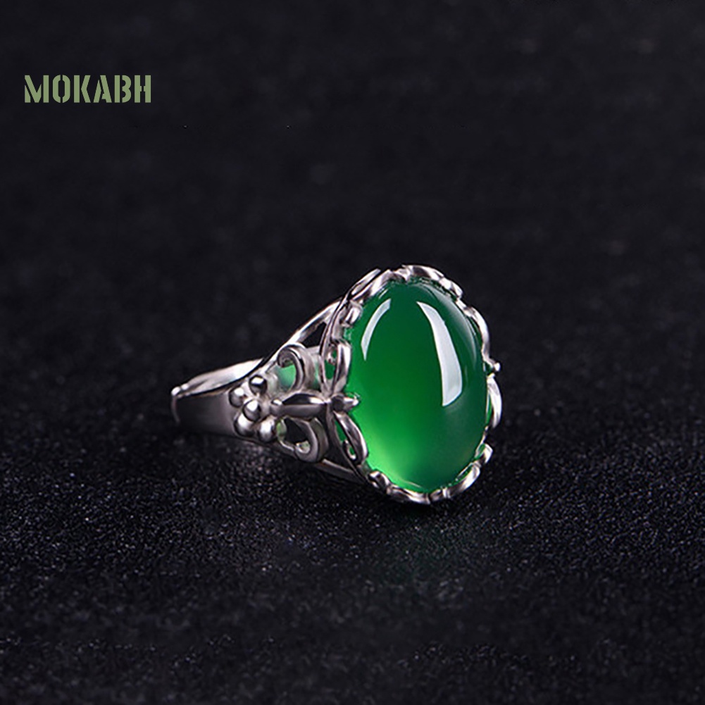 Nhẫn Đính Hôn Đính Đá Ngọc Lục Bảo Nhân Tạo Phong Cách Vintage Cho Nữ