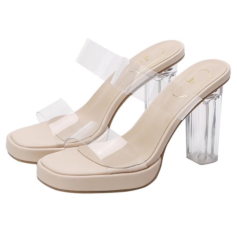 Xăng đan Cao Gót 5-10cm Quai Trong Suốt Thời Trang Dành Cho Nữ