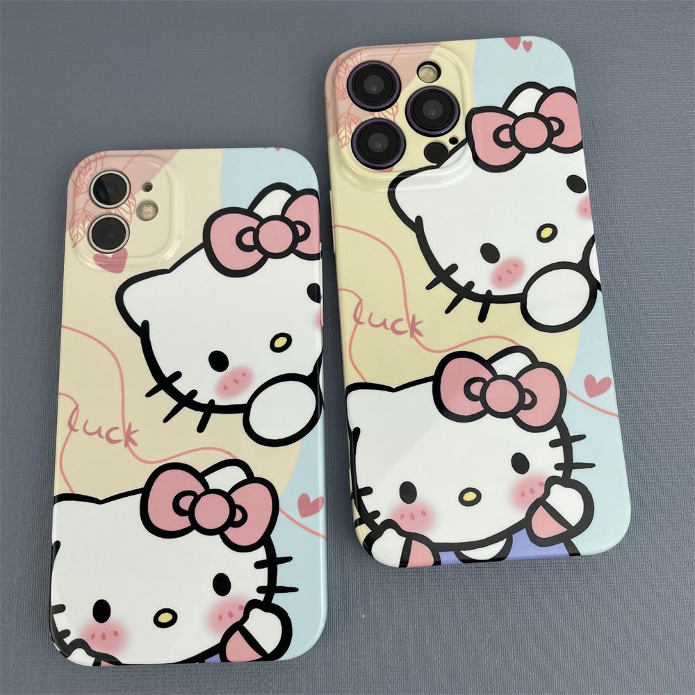 Ốp Điện Thoại Cứng Họa Tiết Hello Kitty Dễ Thương Cho Iphone 14Pro 11iPhone13 xr 8P7 12 max 390X