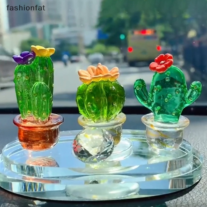 Set 4 Đồ trang trí Cây Xương Rồng Mini Bằng Nhựa Resin Thủ Công Trang Trí Xe Hơi