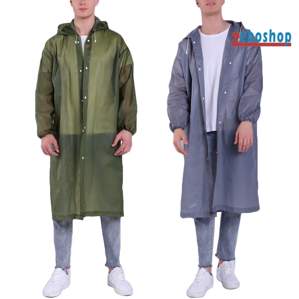 Áo Mưa Dáng Dài Có Mũ Trùm Chống Thấm Nước Có Thể Tái Sử Dụng Tiện Lợi