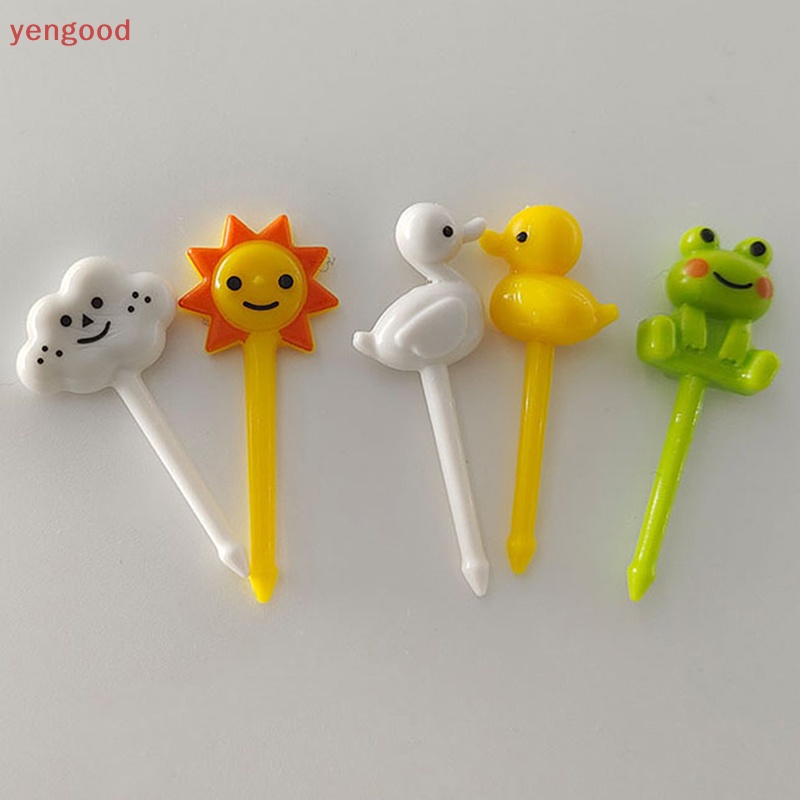 Bộ 8 Nĩa Ăn Trái Cây Họa Tiết Hoạt Hình Xinh Xắn Dành Cho Bé