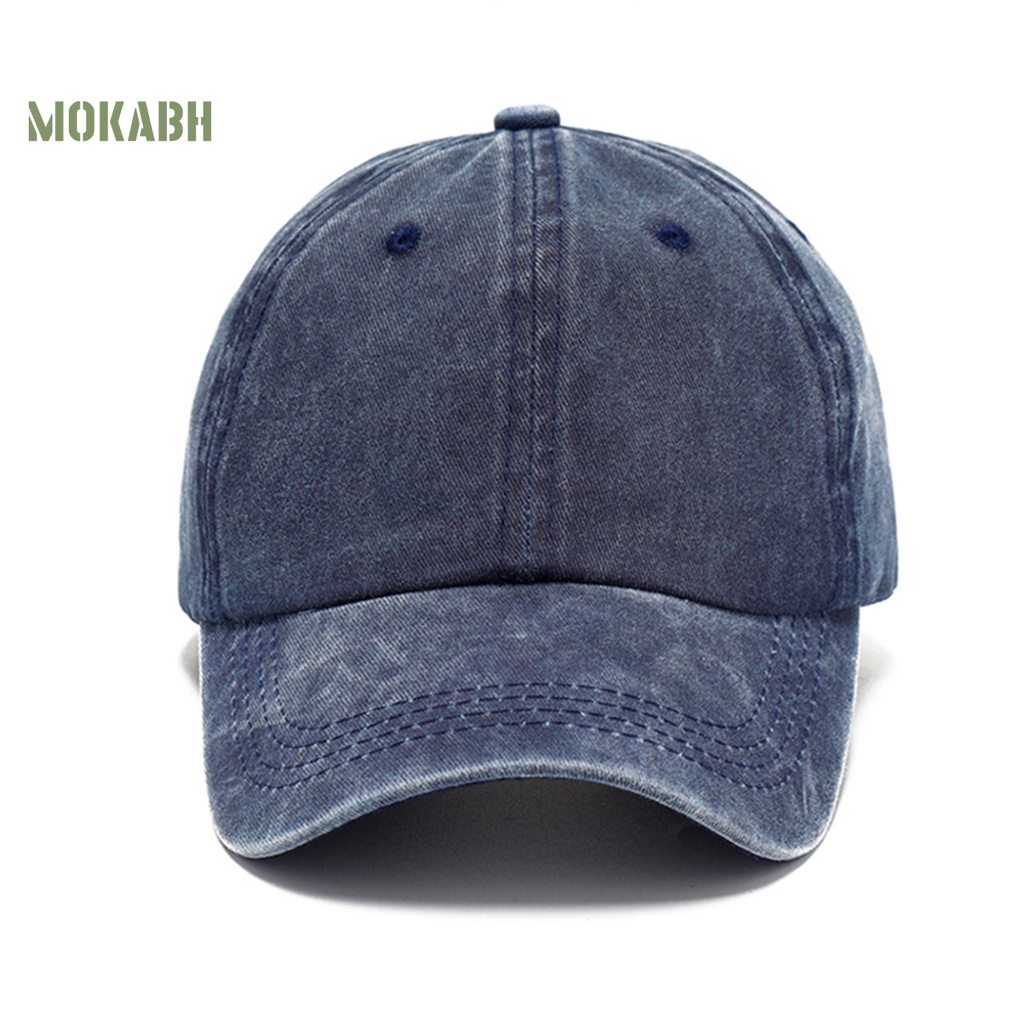 [Mok Abh] Mũ Bóng Chày Mềm Mại Có Khóa Cài Vành Lớn Thoải Mái Phong Cách Cổ Điển Có Thể Điều Chỉnh Dành