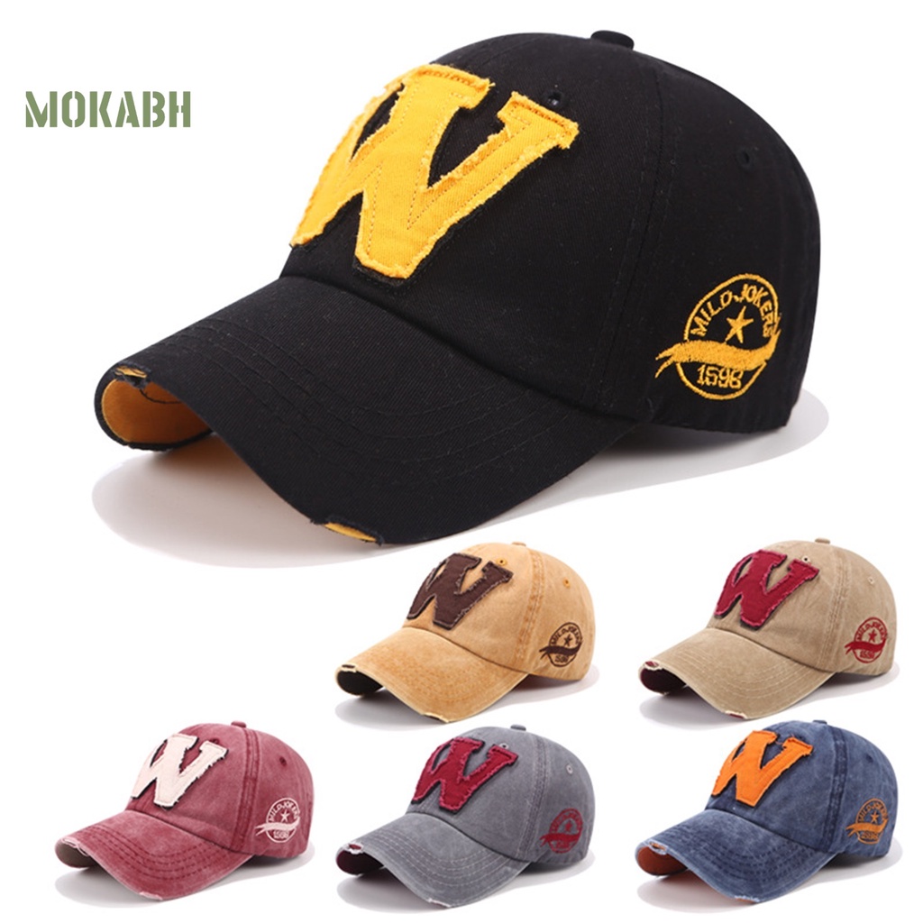 [Mok Abh] Mũ Lưỡi Trai Cotton Siêu Nhẹ Thoáng Khí Chống Nắng Dễ Mặc Hàng Ngày Có Vành Rộng Có Thể Điều Chỉnh