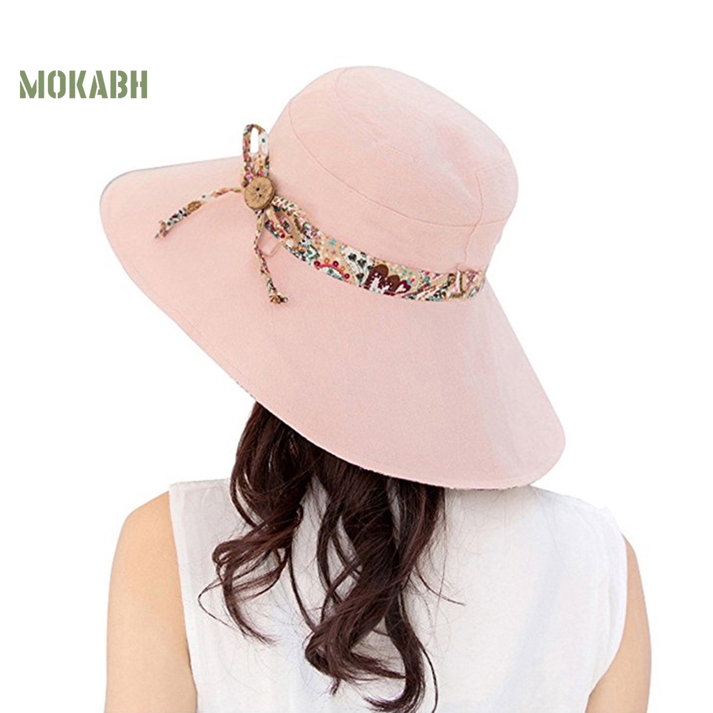 [Mok Abh] Mũ Cotton Thoáng Khí Có Thể Gấp Lại Được Dùng Cho Mùa Hè