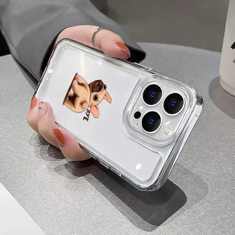 Ốp Điện Thoại TPU Mềm Trong Suốt Chống Sốc In Hình Chú Cún Dễ Thương Cho IPhone 11 14 13 12 Pro Max XS X XR 7 + 8 6 6S Plus Sự Bảo Vệ