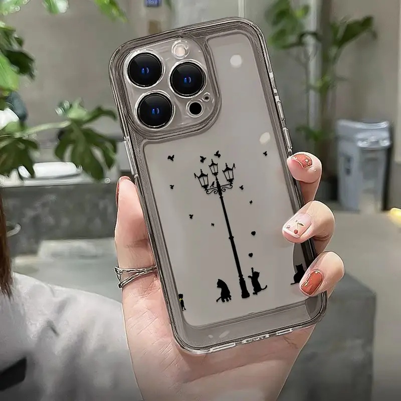 Ốp Điện Thoại TPU Mềm Trong Suốt Chống Sốc Có Nút Độc Đáo Cho IPhone 11 14 13 12 Pro Max XS X XR 7 + 8 6 6S Plus Sự Bảo Vệ