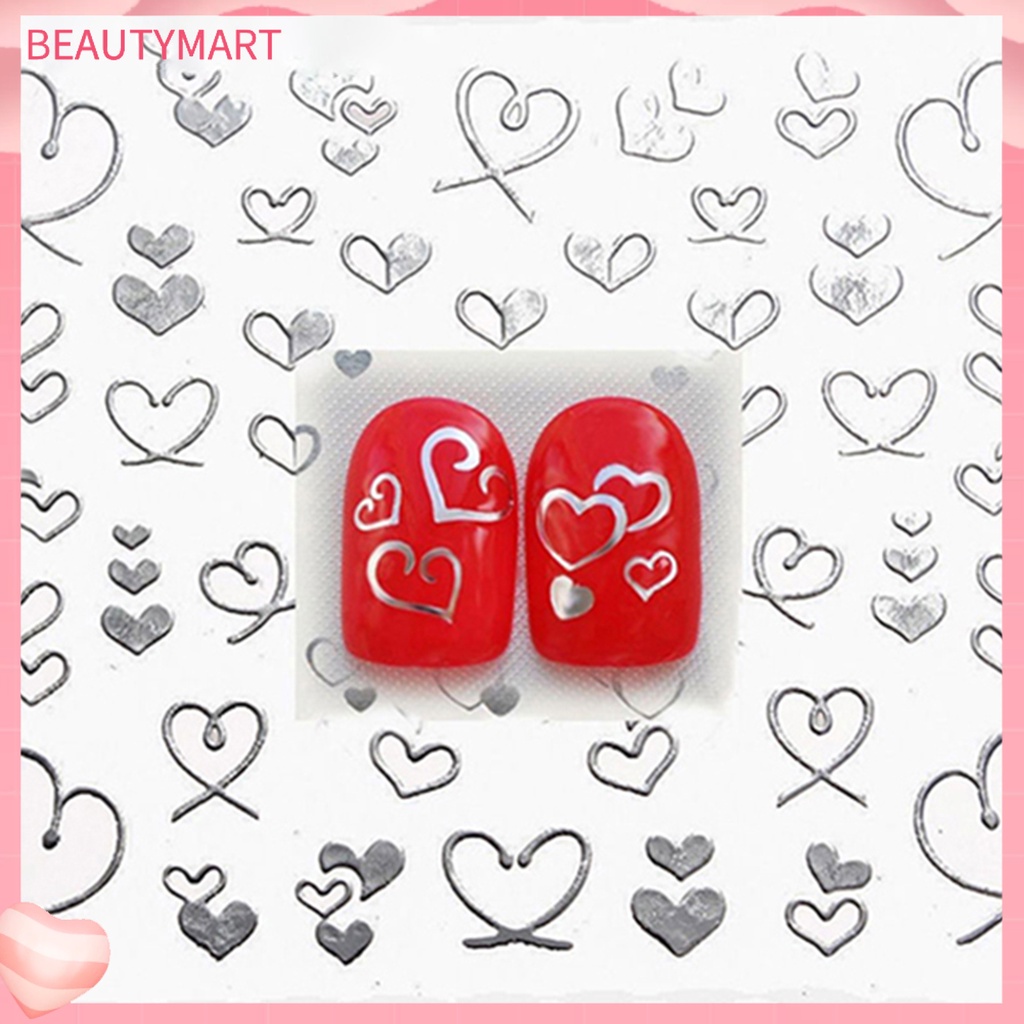 Miếng Dán Trang Trí Móng Tay Hình Nơ Trái Tim Thời Trang DIY