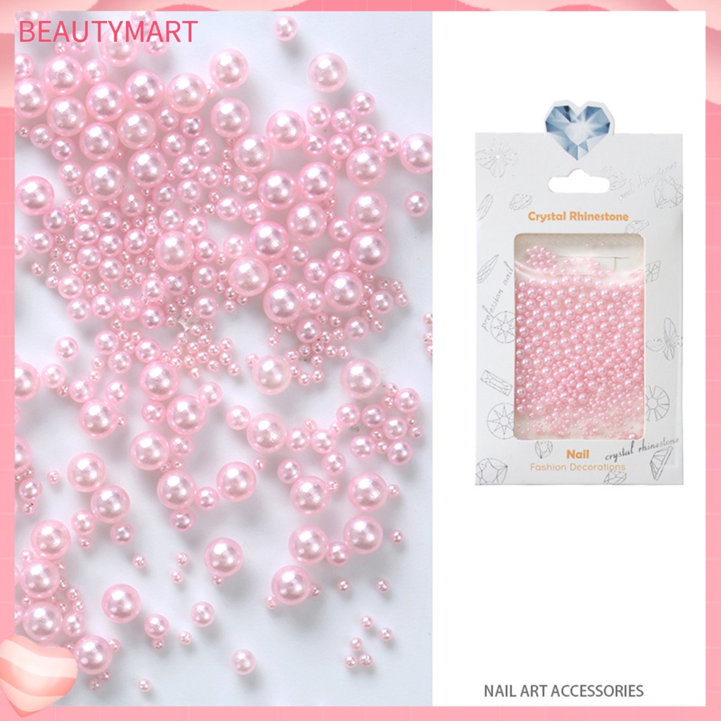 1 Túi Hạt Ngọc Trai ABS Giả Màu Sắc Sống Động Thân Thiện Với Môi Trường Trang Trí Móng Nghệ Thuật