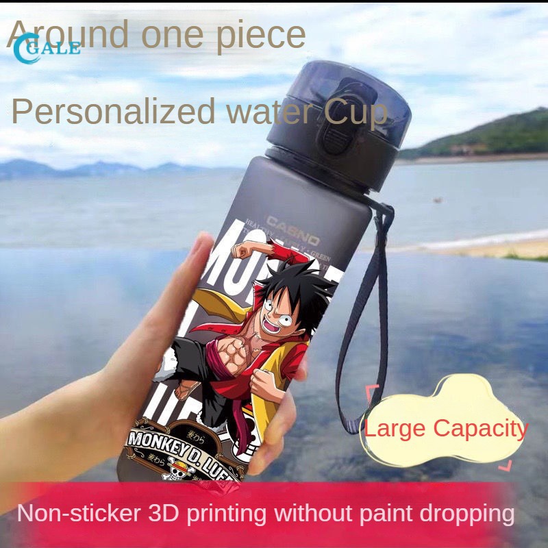 Bình Nước Thể Thao Dung Tích Lớn Bằng Nhựa In Hình Anime One Piece Luffy Làm Quà Tặng Cho Học Sinh Tiểu Học Nam Và Nữ