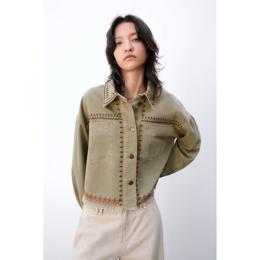 Hàng Mới Về Áo Khoác Sơ Mi Thêu Họa Tiết Phong Cách Đường Phố Âu Mỹ Thời Trang Mùa Hè 2023 w03 3688