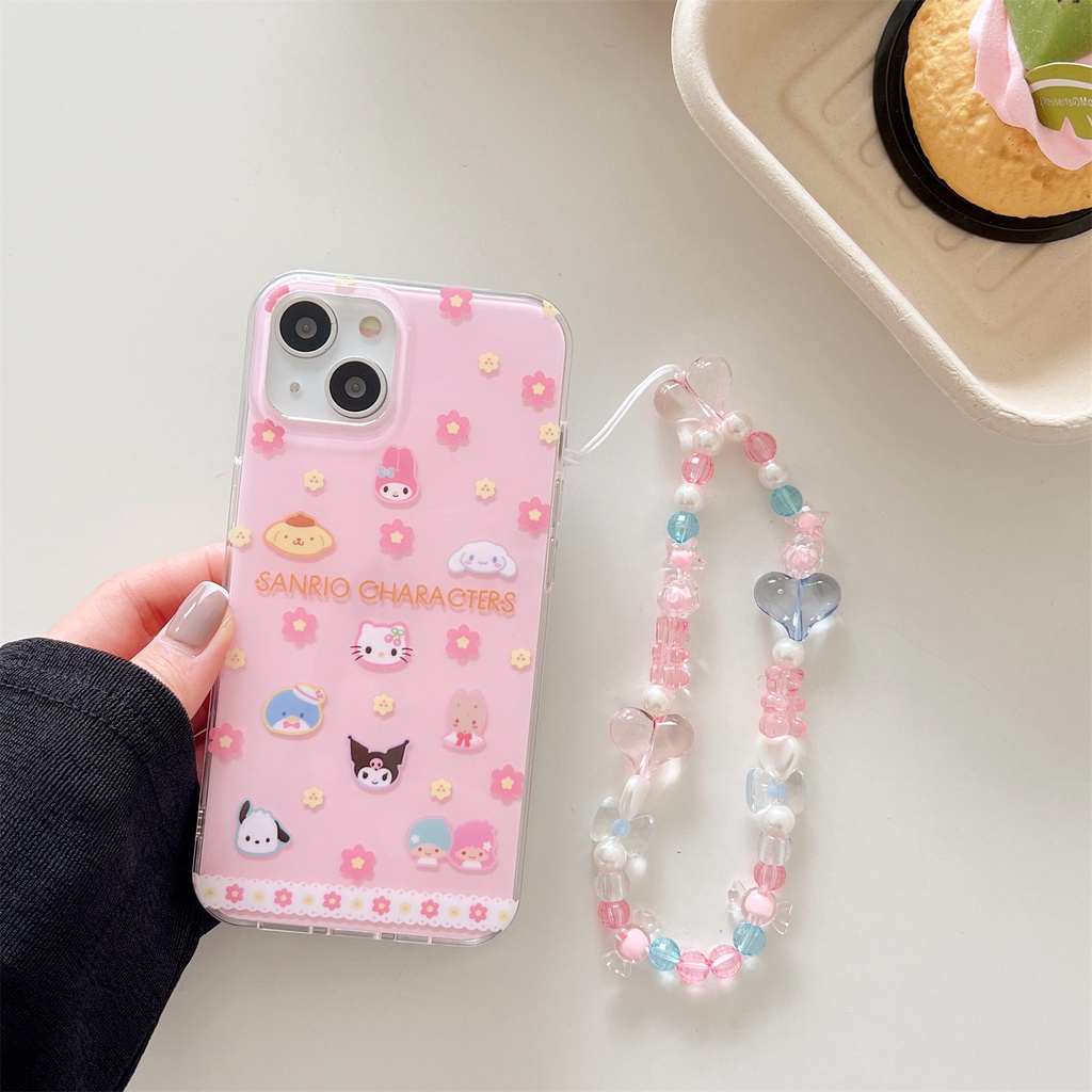 Ốp Điện Thoại TPU Mềm Trong Suốt Hai Mặt Họa Tiết Hoạt Hình Sanrio Cho iPhone 11 13 12 14 Pro Max