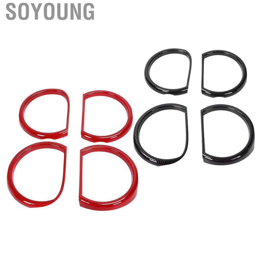 Soyoung Headlight Trim UV Proof Sturdy  Fade Headlamp Cover Rustproof Impact Resistant Replacement for Dodge Challenger 2015‑2021