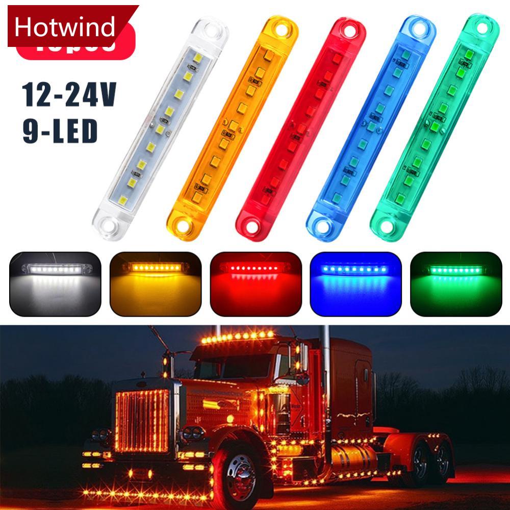 Set 10 ĐèN LED Cảnh Báo 12v 24v 9SMD P6V9 Chuyên DụNg Cho Đuôi Xe Ô Tô Xe TảI