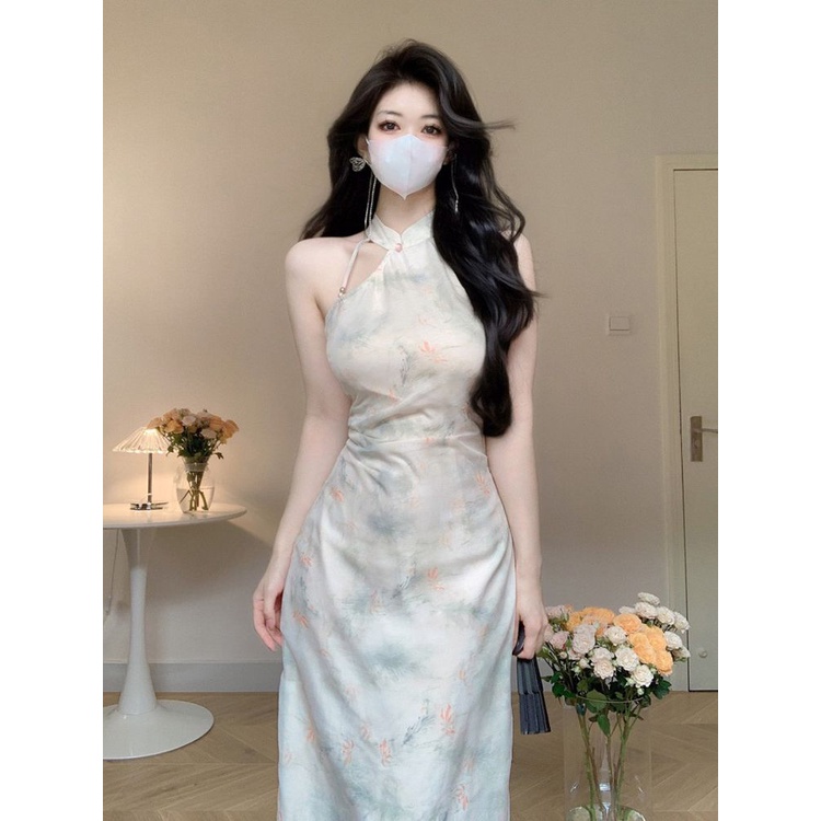 Glutinous Rice Đầm Sườn Xám Cách Tân Phong Cách Trung Hoa Mới Cho Nữ 6.16