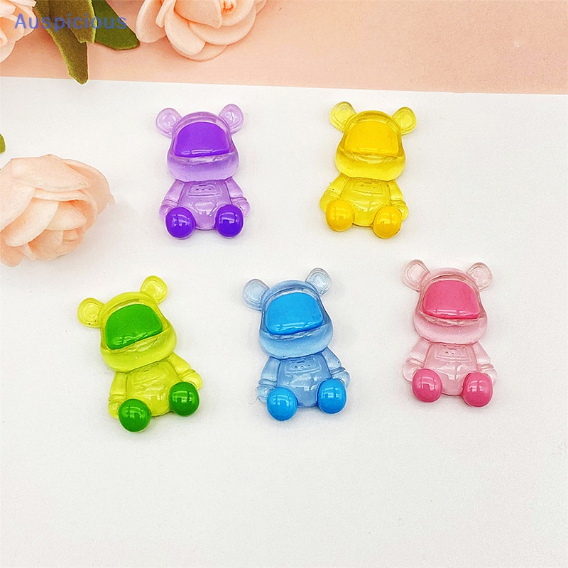 Dây Buộc Tóc Hình Chú Gấu Bằng Nhựa Resin Màu Sắc Phản Quang Độc Đáo Trang Trí Nhà Cửa / Sân Vườn