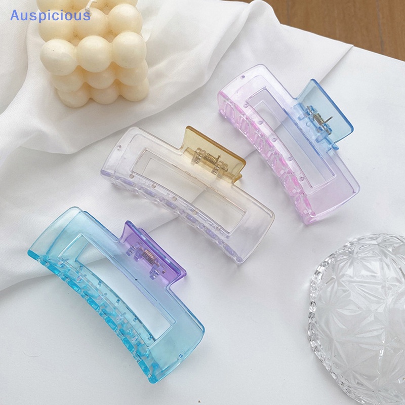 Kẹp Tóc Càng Cua Bằng Nhựa Màu Gradient Trong Suốt Phong Cách Hàn Quốc Thanh Lịch